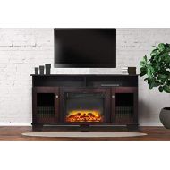 Cambridge CAM6022-1MAHLG2 Savona 59 In. Electric Fireplace in Mahogany with Entertainment Stand and Enhanced Log Display