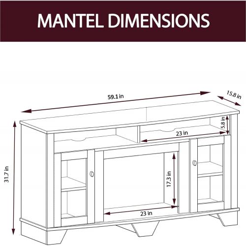  Cambridge CAM6022-1MAHLG2 Savona 59 In. Electric Fireplace in Mahogany with Entertainment Stand and Enhanced Log Display