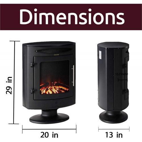  Cambridge CAM20FSEF-1BLK 1500W Freestanding Electric Fireplace with Log Display