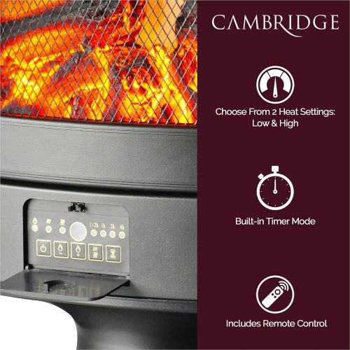  Cambridge CAM20FSEF-1BLK 1500W Freestanding Electric Fireplace with Log Display