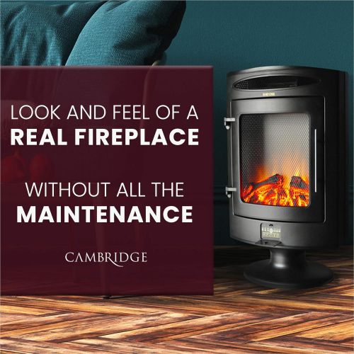  Cambridge CAM20FSEF 1BLK 1500W Freestanding Electric Fireplace with Log Display