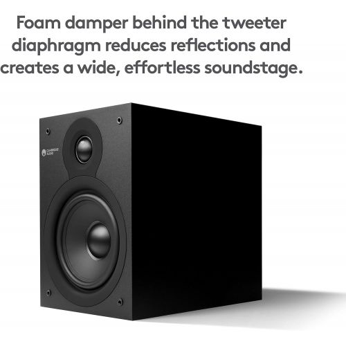  [아마존베스트]Cambridge Audio SX-50 Bookshelf Speaker | 100 Watt Home Theater Compact Speaker Pair (Matte Black)