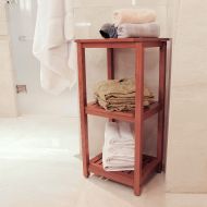 Cambridge-Casual AMZ-250376T Teak SpaShower Corner Shelf, Medium Brown