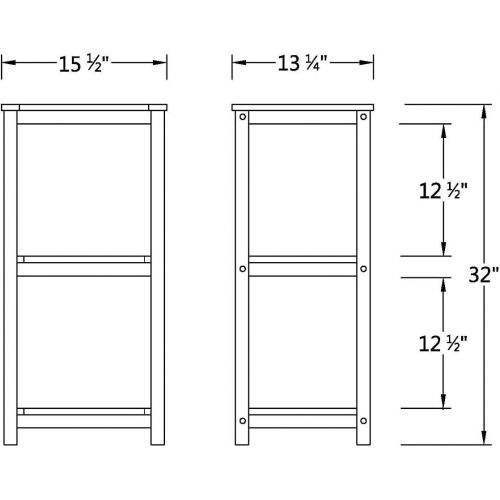  Cambridge-Casual AMZ-250376T Teak SpaShower Corner Shelf, Medium Brown