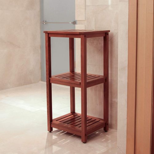  Cambridge-Casual AMZ-250376T Teak SpaShower Corner Shelf, Medium Brown