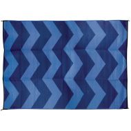 Camco Large Reversible Outdoor Patio Mat - Mold and Mildew Resistant, Easy to Clean, Perfect for Picnics, Cookouts, Camping, and The Beach (6 x 9, Blue Chevron Design) (42878)