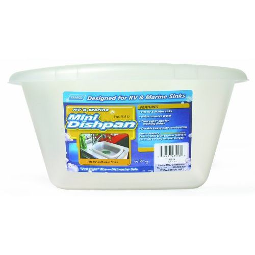  Camco Mini Dish Wash Pan - Perfect for RV Sinks, Marine Sinks, Compact Kitchen Sinks, Camping and Outdoors - White (43516)