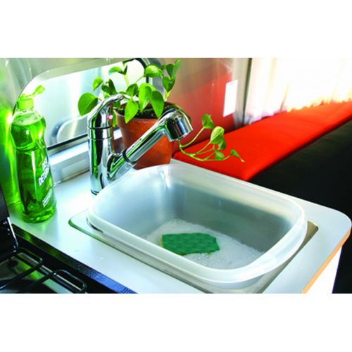  Camco Mini Dish Wash Pan - Perfect for RV Sinks, Marine Sinks, Compact Kitchen Sinks, Camping and Outdoors - White (43516)