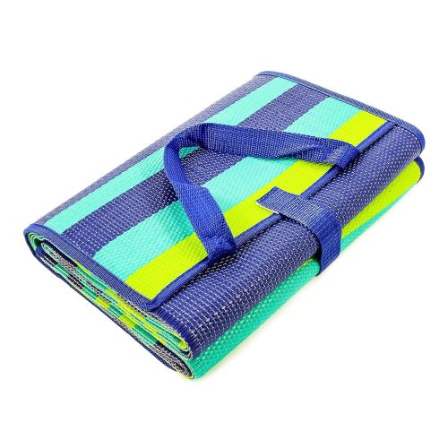  Camco Handy Mat with Strap, Perfect for Picnics, Beaches, RV and Outings, Weather-Proof and Mold/Mildew Resistant (Green/Turquoise - 60 x 78) (42806)