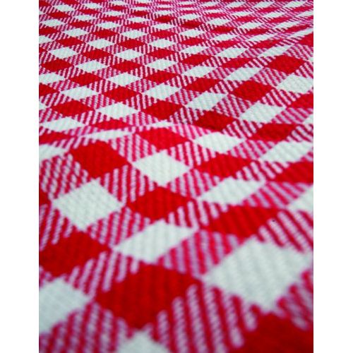  Camco Classic Red & White Checkered Picnic Blanket with Waterproof Backing - Includes Convenient Carry Strap|Comfortable and Durable Material|Measures 51 x 59 - (42803)