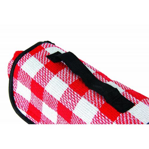  Camco Classic Red & White Checkered Picnic Blanket with Waterproof Backing - Includes Convenient Carry Strap|Comfortable and Durable Material|Measures 51 x 59 - (42803)