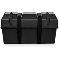 Camco Heavy Duty Double Battery Box with Straps and Hardware - Group GC2 | Safely Stores RV, Automotive, and Marine Batteries |Durable Anti-Corrosion Material | Measures 21.5 x 7.4