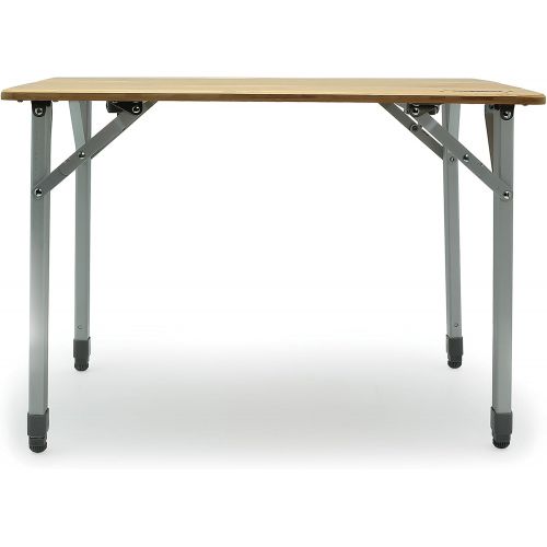  [아마존베스트]Camco 51895 Bamboo Folding Table with Aluminum Legs- Compact Design