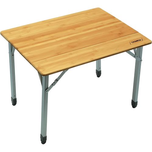  [아마존베스트]Camco 51895 Bamboo Folding Table with Aluminum Legs- Compact Design
