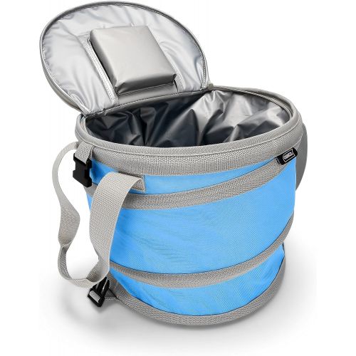  Camco Pop-Up Cooler - Lightweight, Waterproof and Insulated Pops Open for Use and Collapses Flat for Storage | Perfect for the Beach, Pool, Camping, Tailgating and Travel - Blue (5