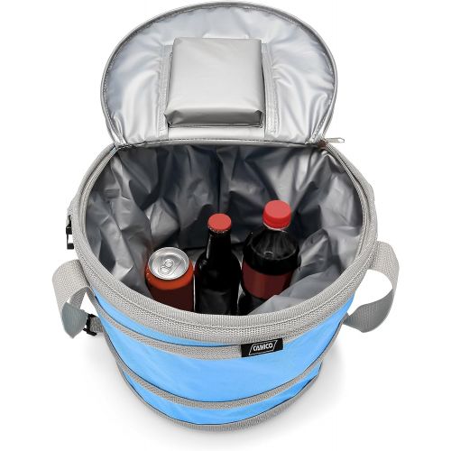  Camco Pop-Up Cooler - Lightweight, Waterproof and Insulated Pops Open for Use and Collapses Flat for Storage | Perfect for the Beach, Pool, Camping, Tailgating and Travel - Blue (5