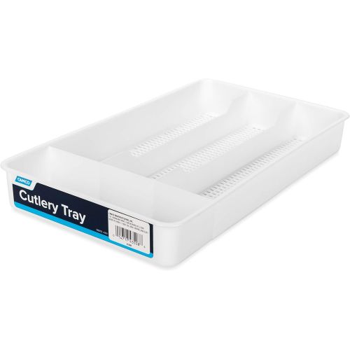  Camco 43508 Cutlery Tray - Designed for RV and Compact Kitchen Drawers - Easily Organize and Store Kitchen Flatware - White