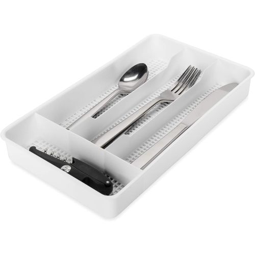  Camco 43508 Cutlery Tray - Designed for RV and Compact Kitchen Drawers - Easily Organize and Store Kitchen Flatware - White