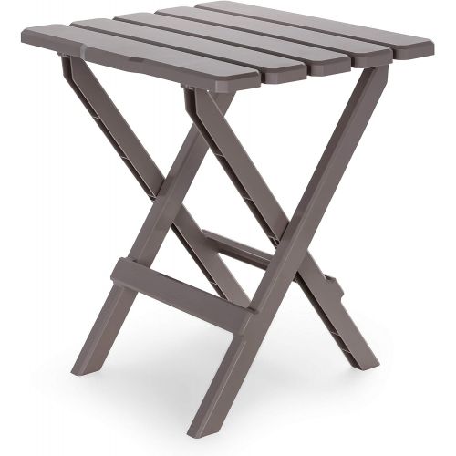  Camco 21049 51887 Taupe Large Adirondack Portable Outdoor Folding Side Table, Perfect for The Beach, Camping, Picnics, Cookouts & More, Weatherproof & Rust Resistant