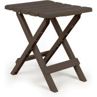 Camco Adirondack Portable Outdoor Folding Side Table, Perfect for The Beach, Camping, Picnics, Cookouts and More, Weatherproof and Rust Resistant - Mocha (51882)