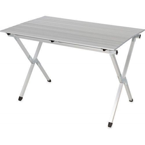  Camco Aluminum Roll-Up Campsite Table with Carrying Bag - Ideal for Tailgating, Camping, The Beach, Parties and More - Lightweight Design and Rust Resistant (51896)