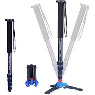 Moman Unipod Monopod Tripod for Camera DSLR Camcorder DV, Lightweight Portable Aluminum Alloy Alpenstock, Tripod Base Included, 5 Sections Up to 65 in
