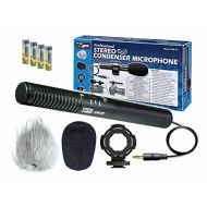 Synergy Digital JVC GZ-E300 Camcorder External Microphone Vidpro XM-CS Condenser Stereo XY Microphone Kit for DSLR’s, Video camcorders and Audio recorders - with a Pack of 4 AA NiMH Rechargable Ba