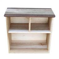 Camden Rose Simple Bookcase, Maple with Walnut Accents, Two Shelves