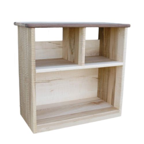  Camden Rose Simple Bookcase, Maple with Walnut Accents, Two Shelves