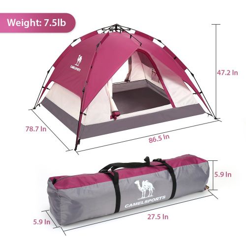  CAMEL CROWN 2-3 Person Rainproof Instant Camping Tent Automatic Waterproof Pop up Tents for Summer Outdoor Backpacking