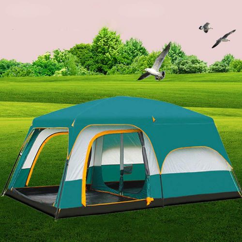  Camel cup Tent Camping Tent Sunshade Rainproof Tent Multiplayer 6 people-12 People Two Rooms one Hall Double Tent Easy to Install Camping Tent Outdoor use Instant pop-up Family Cam