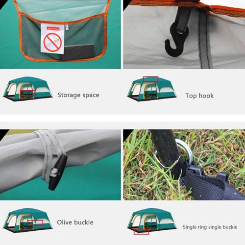  Camel cup Tent Camping Tent Sunshade Rainproof Tent Multiplayer 6 people-12 People Two Rooms one Hall Double Tent Easy to Install Camping Tent Outdoor use Instant pop-up Family Cam