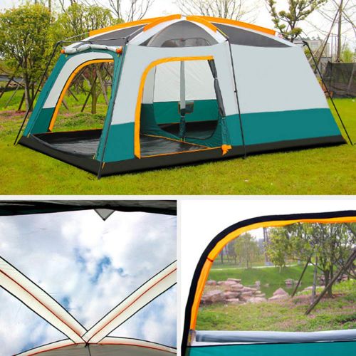  Camel cup Tent Camping Tent Sunshade Rainproof Tent Multiplayer 6 people-12 People Two Rooms one Hall Double Tent Easy to Install Camping Tent Outdoor use Instant pop-up Family Cam