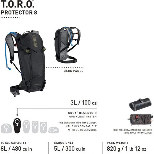  [아마존베스트]CamelBak T.O.R.O. Protector 8 Hydration Pack, 100oz