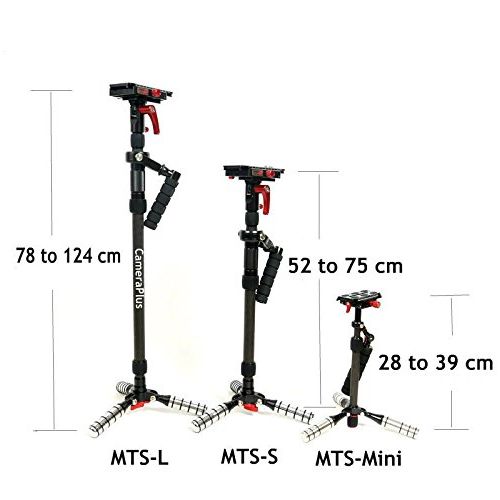  Cameraplus CameraPlus - MTS Proffesional Premium Quality Carbon Fiber Handheld Camera StabilizerTripod Steadycam Video Rig with Single Handle Arm, Tripod and Weights for Gopro Digital SLR Ca