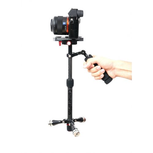  Cameraplus CameraPlus - MTS-Mini Professional Premium Quality Mini Carbon Fiber Handheld Camera StabilizerTripod Video Rig with Single Handle Arm, Tripod and Weights for Gopro Digital SLR Ca