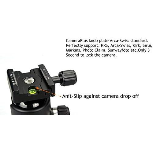  Cameraplus CameraPlus - FDB-44 Professional Ball Head with 44mm Sphere + Long Knob Clamp with level - Max Load 30kg (FDB-44 BallHead+ Knob Clamp)