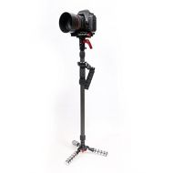 CameraPlus - MTS Proffesional Premium Quality Carbon Fiber Handheld Camera Stabilizer/Tripod Steadycam Video Rig with Single Handle Arm, Tripod and Weights for Gopro Digital SLR Ca