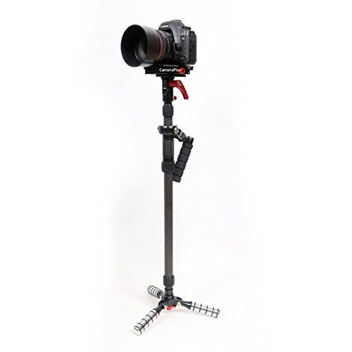  CameraPlus - MTS Proffesional Premium Quality Carbon Fiber Handheld Camera Stabilizer/Tripod Steadycam Video Rig with Single Handle Arm, Tripod and Weights for Gopro Digital SLR Ca