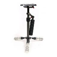 CameraPlus - MTS-Mini Professional Premium Quality Mini Carbon Fiber Handheld Camera Stabilizer/Tripod Video Rig with Single Handle Arm, Tripod and Weights for Gopro Digital SLR Ca
