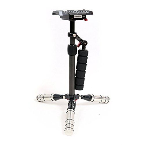  CameraPlus - MTS-Mini Professional Premium Quality Mini Carbon Fiber Handheld Camera Stabilizer/Tripod Video Rig with Single Handle Arm, Tripod and Weights for Gopro Digital SLR Ca