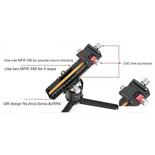  Cameraplus CamerePlus MFR-180 180mm Precision Aluminium 4-Way Macro Slider (2 Sliders) - The Best Focusing Rail for Macro Photography (2 Ways (one Slider))