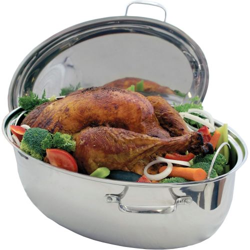  [아마존베스트]Camerons Oval Multi Roaster- 3-in-1 Stock Pot (11 QT), Turkey Roasting Pan w Rack and Saute Cookware- Stainless Steel Tri Ply, Induction Compatible w Stick Resistant Interior