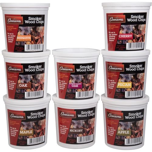  Camerons Wood Smoking Chips Variety Gift Set Set of 8 Pints Extra Fine Cut Sawdust Smoking Guns, Smokers, Smoke Boxes (Oak, Apple, Cherry, Pecan, Maple, Bourbon, Hickory, Mesqu