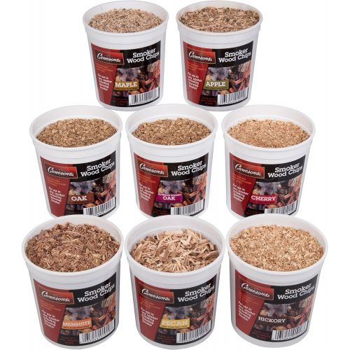  Camerons Wood Smoking Chips Variety Gift Set Set of 8 Pints Extra Fine Cut Sawdust Smoking Guns, Smokers, Smoke Boxes (Oak, Apple, Cherry, Pecan, Maple, Bourbon, Hickory, Mesqu