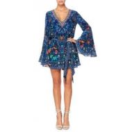 Camilla The Long Way Home Printed Silk Flare-Sleeve Playsuit