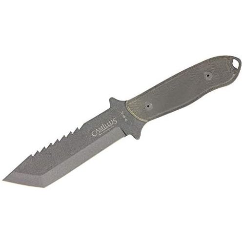  Camillus Heathen Fixed Blade Knife with Kydex Sheath, Black, 10.25-Inch