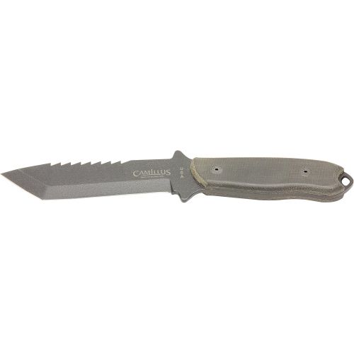  Camillus Heathen Fixed Blade Knife with Kydex Sheath, Black, 10.25-Inch