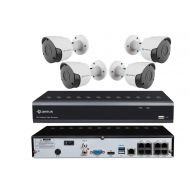 Camius 5MP PoE Security Camera System with Ultra HD 4K 8 Channel PoE NVR, 4 x 5MP Bullet Cameras (2592x1944P), PCMacSmartphone Remote Monitoring (Without HDD)