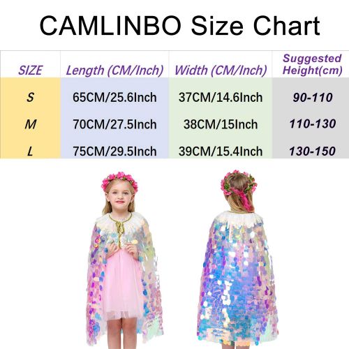  Camlinbo 2019 Girls Mermaid Princess Dress Up Costume Cape Glitter Scale Party Dress Mermaid Cosplay Cloak for Birthday Halloween